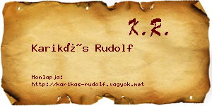 Karikás Rudolf névjegykártya